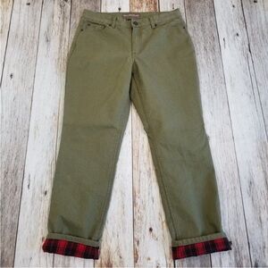 Bit & Bridle FLANNEL LINED CANVAS PANTS Women’s 4 GREEN Western Work Jeans HORSE